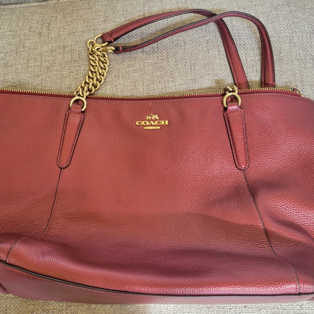 Coach Metallic Rose Leather Tote